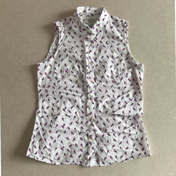 The Savile Row Company Bird Semi-Fitted Sleeveless Shirt Blouse ASO Louisa Clark - Picture 4 of 8